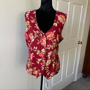 Stonebridge Reversible woman’s Vest Floral & Striped size 14 V Neckline